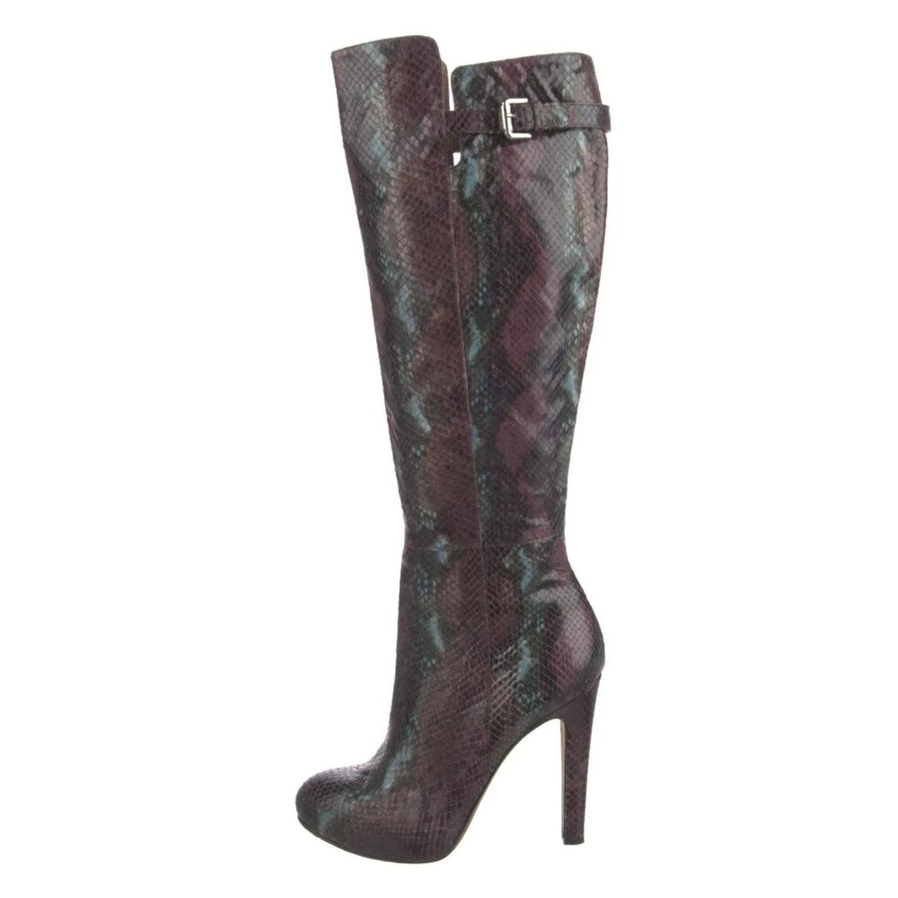 DONALD J. PLINER PYTHON SNAKESKIN KNEE HIGH BOOTS 6 Going Out Sexy Party Funky
